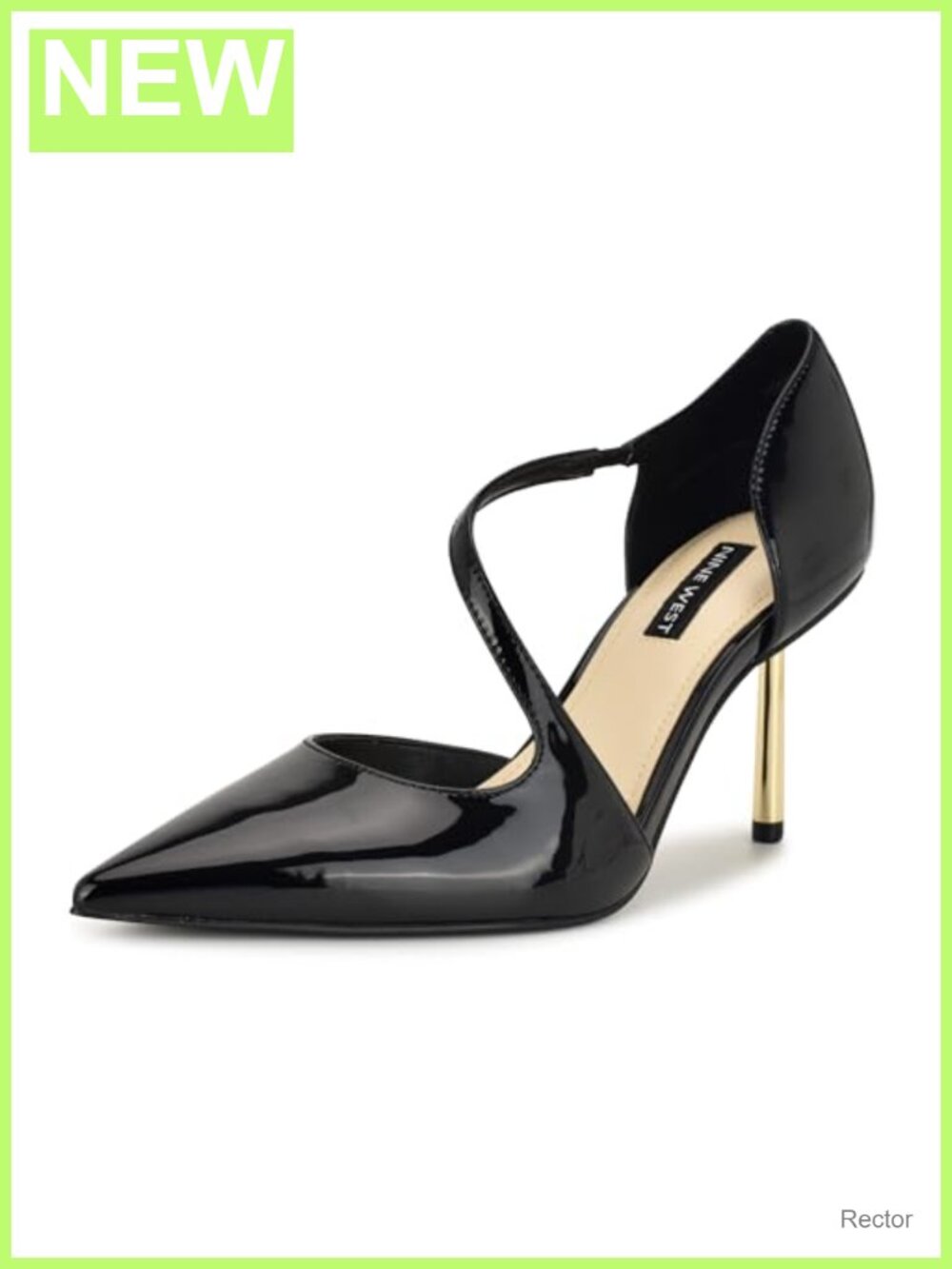 Nine West Women's Pointed Toe Stiletto Heel Dress Pump, Faux Patent Leather,